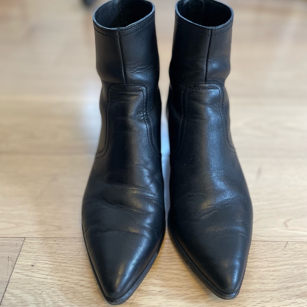 Black western ankle leather boots by Loeffler Randall